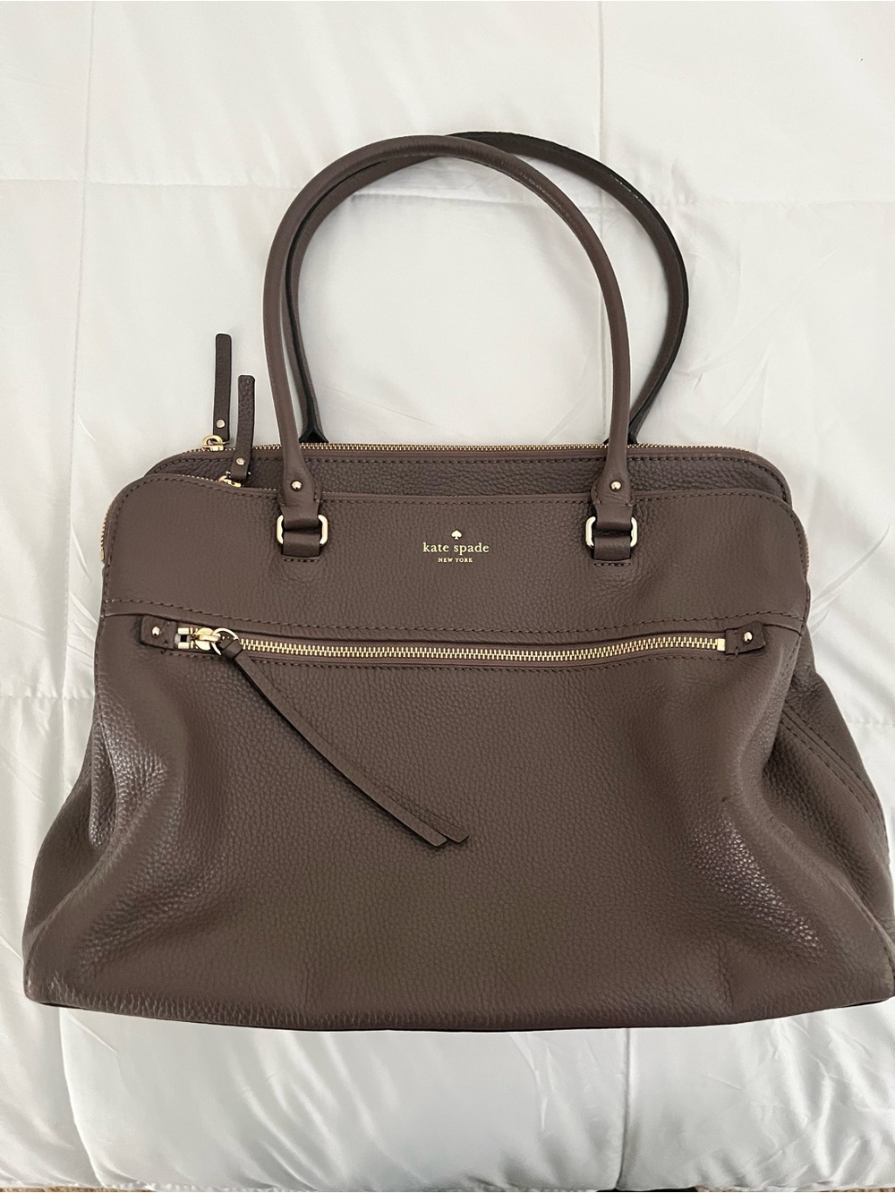 Kate Spade brown pebbled leather handbag